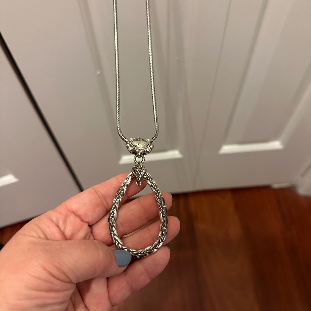Brighten: Elegant Silver Long Pendant Necklace